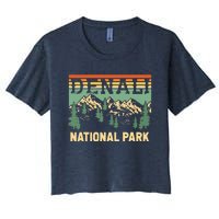 Vintage Denali National Park Denali Park Alaska Women's Crop Top Tee