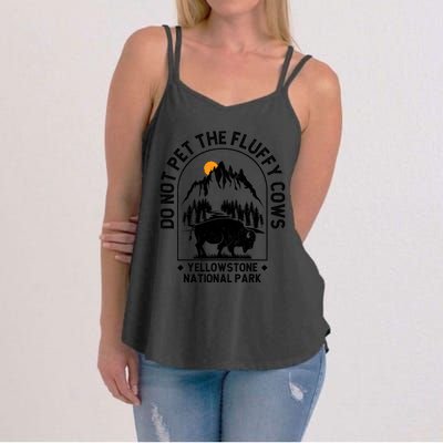 Vintage Do Not Pet The Fluffy Cows Yellowstone National Park Women's Strappy Tank