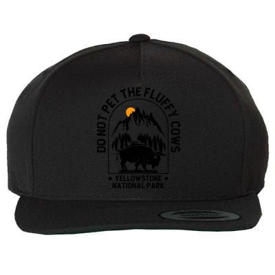 Vintage Do Not Pet The Fluffy Cows Yellowstone National Park Wool Snapback Cap