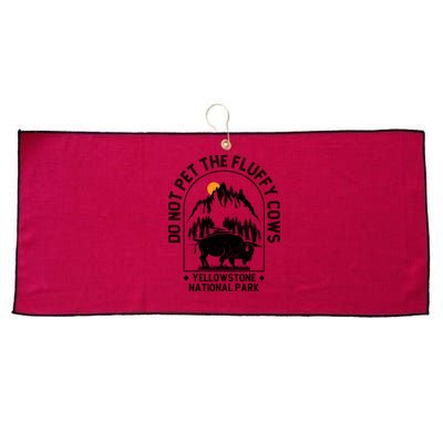 Vintage Do Not Pet The Fluffy Cows Yellowstone National Park Large Microfiber Waffle Golf Towel
