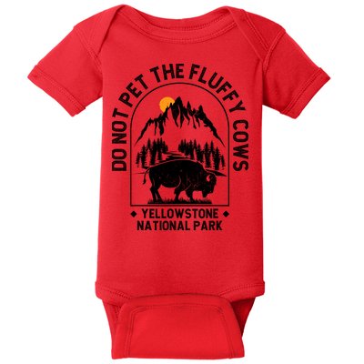 Vintage Do Not Pet The Fluffy Cows Yellowstone National Park Baby Bodysuit