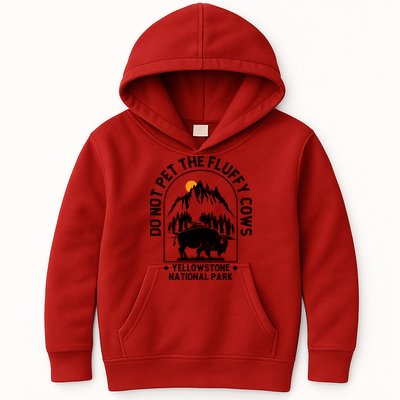 Vintage Do Not Pet The Fluffy Cows Yellowstone National Park Kids Hoodie