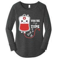 ValentineS Day Nurse YouRe My Type Medical Pun Blood Bank Women's Perfect Tri Tunic Long Sleeve Shirt