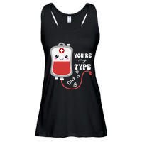 ValentineS Day Nurse YouRe My Type Medical Pun Blood Bank Ladies Essential Flowy Tank