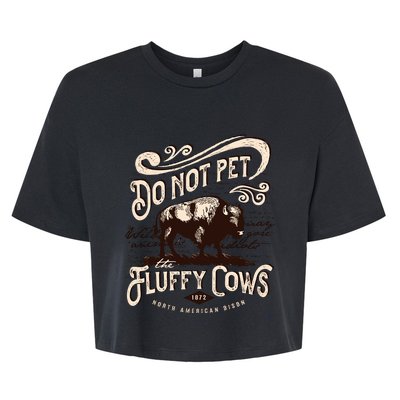 Vintage Do Not Pet the Fluffy Cows American Bison Bella+Canvas Jersey Crop Tee