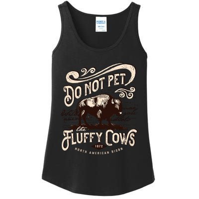 Vintage Do Not Pet the Fluffy Cows American Bison Ladies Essential Tank