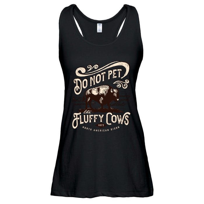 Vintage Do Not Pet the Fluffy Cows American Bison Ladies Essential Flowy Tank