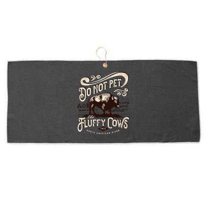 Vintage Do Not Pet the Fluffy Cows American Bison Large Microfiber Waffle Golf Towel