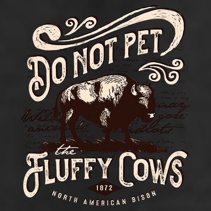 Vintage Do Not Pet the Fluffy Cows American Bison Hat