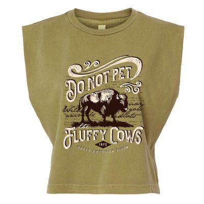 Vintage Do Not Pet the Fluffy Cows American Bison Garment-Dyed Women's Muscle Tee