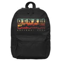 Vintage Denali National Park Denali Alaska 16 in Basic Backpack