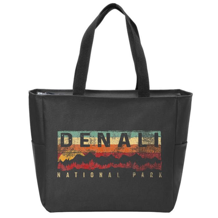 Vintage Denali National Park Denali Alaska Zip Tote Bag