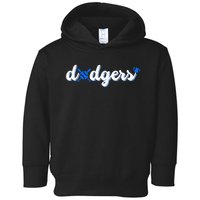 Vintage Dodgers Name Retro Styles 80s 90s Toddler Hoodie