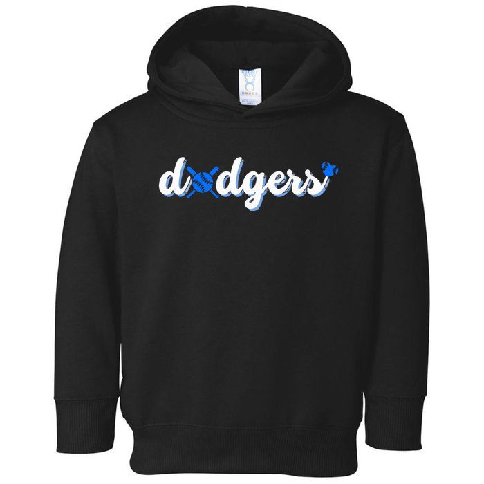 Vintage Dodgers Name Retro Styles 80s 90s Toddler Hoodie