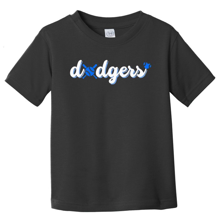 Vintage Dodgers Name Retro Styles 80s 90s Toddler T-Shirt