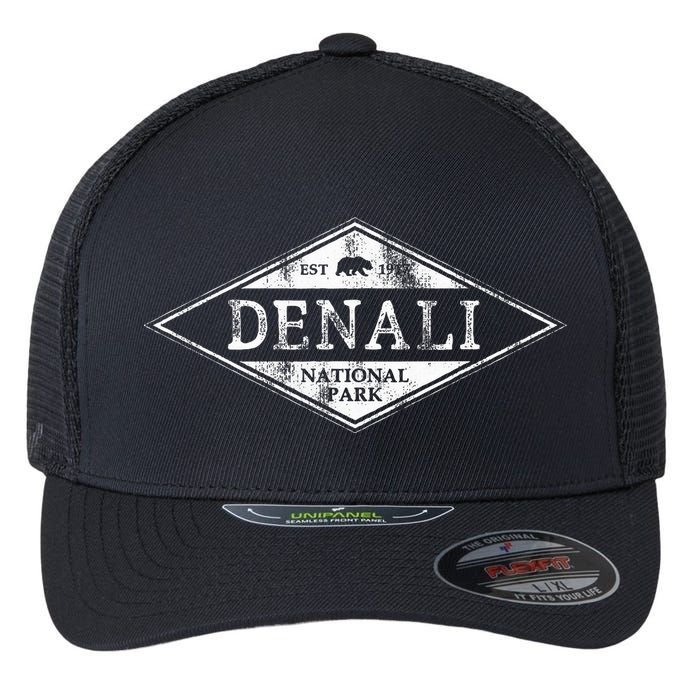 Vintage Denali National Park Alaska Flexfit Unipanel Trucker Cap