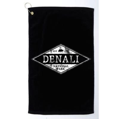 Vintage Denali National Park Alaska Golf Towel