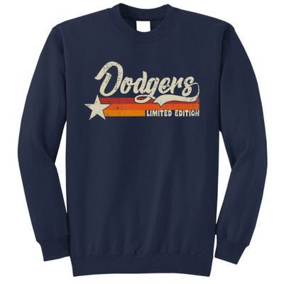 Vintage Dodgers Name Throwback Retro Gift Tall Sweatshirt