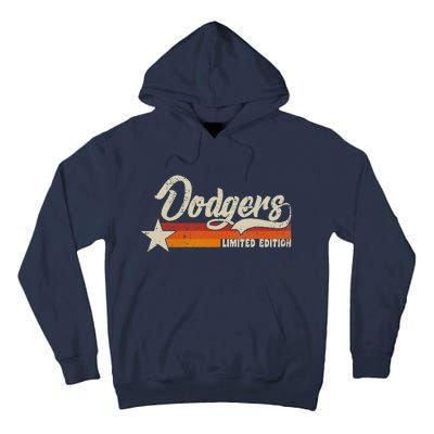 Vintage Dodgers Name Throwback Retro Gift Tall Hoodie