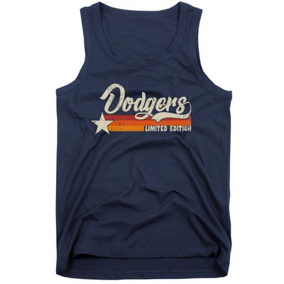 Vintage Dodgers Name Throwback Retro Gift Tank Top