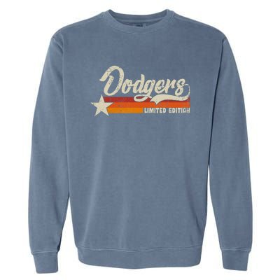 Vintage Dodgers Name Throwback Retro Garment-Dyed Sweatshirt