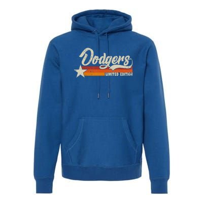 Vintage Dodgers Name Throwback Retro Premium Hoodie