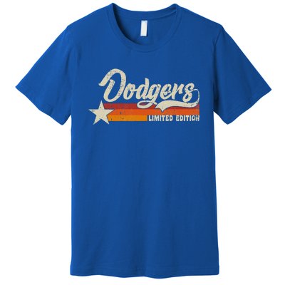 Vintage Dodgers Name Throwback Retro Premium T-Shirt