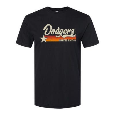 Vintage Dodgers Name Throwback Retro Softstyle CVC T-Shirt