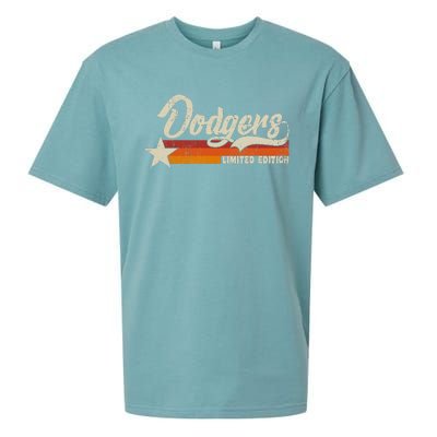 Vintage Dodgers Name Throwback Retro Sueded Cloud Jersey T-Shirt