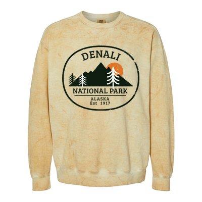 Vintage Denali National Park Alaska Colorblast Crewneck Sweatshirt