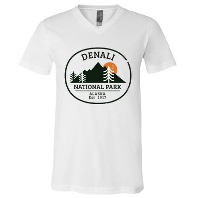 Vintage Denali National Park Alaska V-Neck T-Shirt