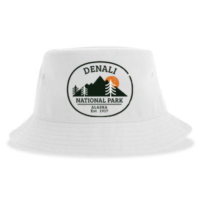 Vintage Denali National Park Alaska Sustainable Bucket Hat