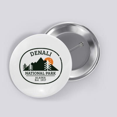 Vintage Denali National Park Alaska Button