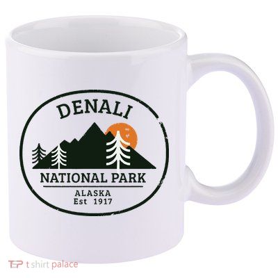 Vintage Denali National Park Alaska 11oz C Handle Ceramic Mug