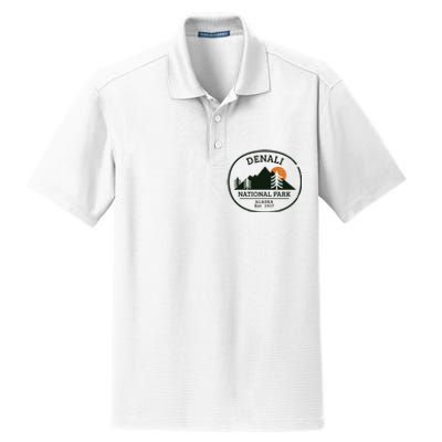 Vintage Denali National Park Alaska Dry Zone Grid Polo