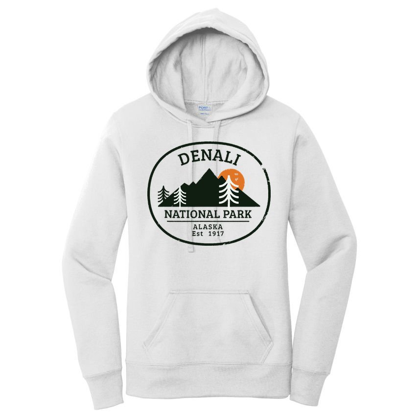 Vintage Denali National Park Alaska Women's Pullover Hoodie