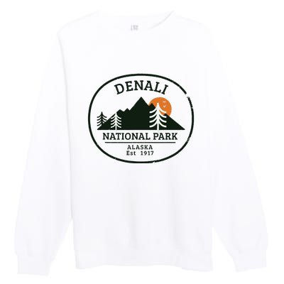 Vintage Denali National Park Alaska Premium Crewneck Sweatshirt