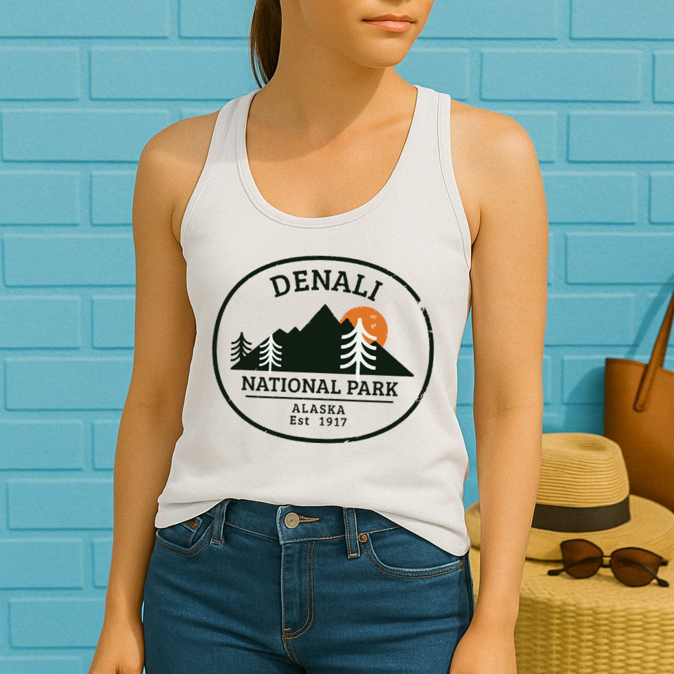 Vintage Denali National Park Alaska Womens Tank Top