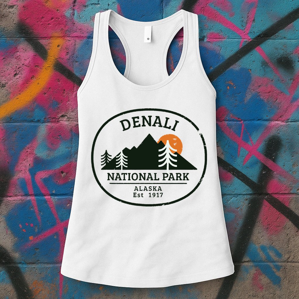 Vintage Denali National Park Alaska Womens Tank Top