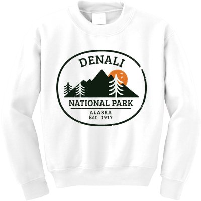 Vintage Denali National Park Alaska Kids Sweatshirt