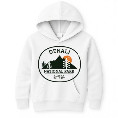 Vintage Denali National Park Alaska Kids Hoodie