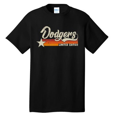 Vintage Dodgers Name Throwback Retro Gift Tall T-Shirt