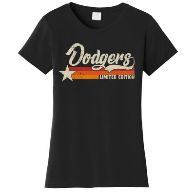 Vintage Dodgers Name Throwback Retro Gift Women's T-Shirt