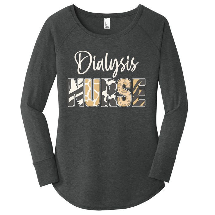 Vintage Dialysis Nurse Gifts For Heart Nephrology Nursing Women's Perfect Tri Tunic Long Sleeve Shirt