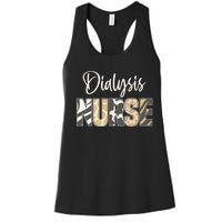 Vintage Dialysis Nurse Gifts For Heart Nephrology Nursing Women's Racerback Tank