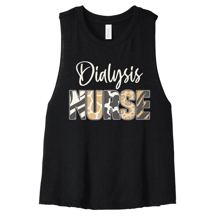 Vintage Dialysis Nurse Gifts For Heart Nephrology Nursing Women's Racerback Cropped Tank