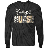 Vintage Dialysis Nurse Gifts For Heart Nephrology Nursing Tie-Dye Long Sleeve Shirt