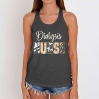 Vintage Dialysis Nurse Gifts For Heart Nephrology Nursing Women's Knotted Racerback Tank