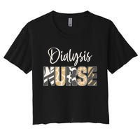 Vintage Dialysis Nurse Gifts For Heart Nephrology Nursing Women's Crop Top Tee