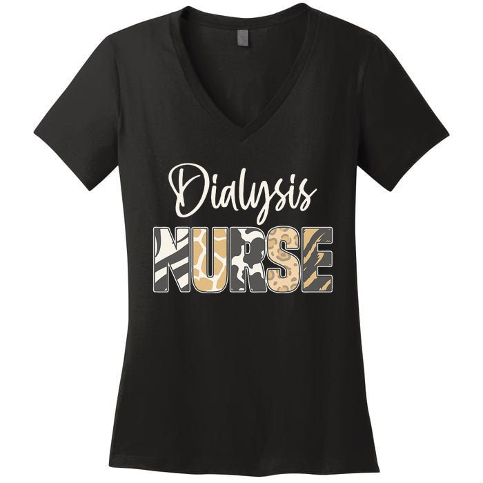 Vintage Dialysis Nurse Gifts For Heart Nephrology Nursing Women's V-Neck T-Shirt